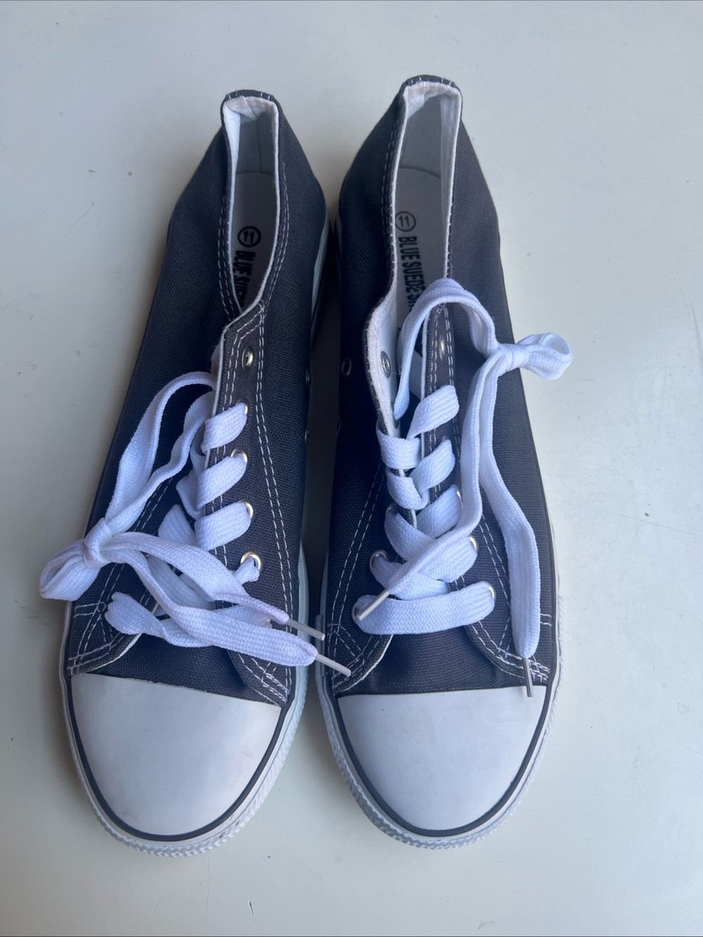 Blue Suede Shoes Canvas Sneaker Womens Size 11 Blue Low Top Lace Up Tennis Skate